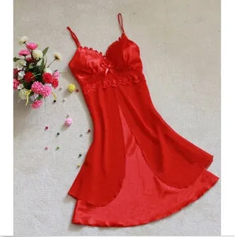 1Pc New Sale Women's Lace Lingerie Nightgown Babydoll Strap Sleepwear Sleepshirts