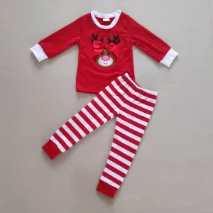 Applique Deer Red Pajamas