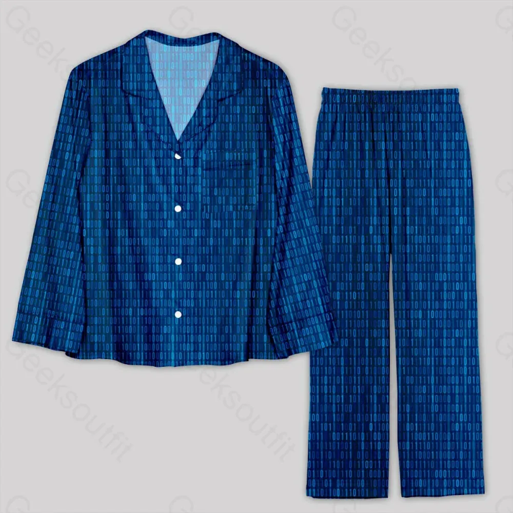 Binary Computer 1s and 0s Blue Pajamas Set