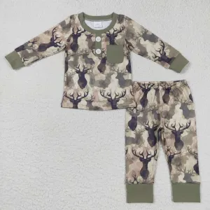 BLP0332 boy Camo Elk Winter Pajama Set