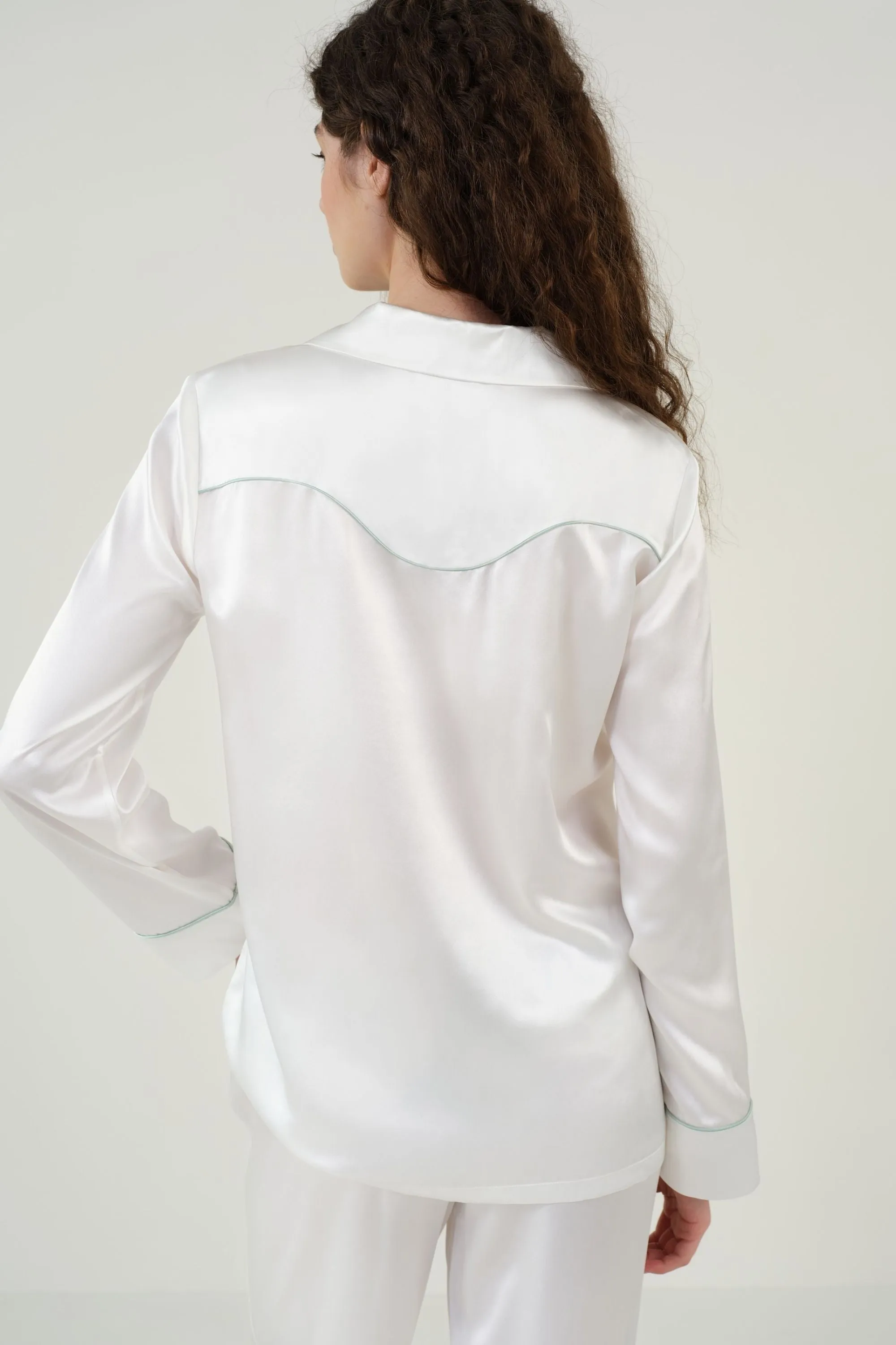 Cactus Embroidered Silk Pyjama Set