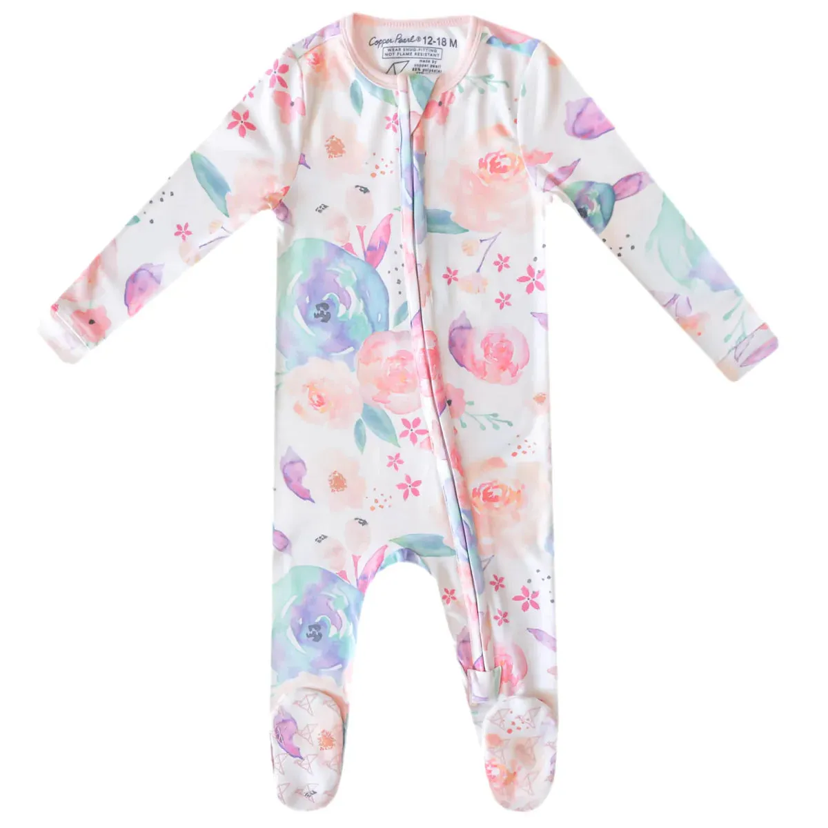 Copper Pearl Bloom Zip-up Footie