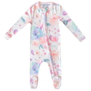 Copper Pearl Bloom Zip-up Footie