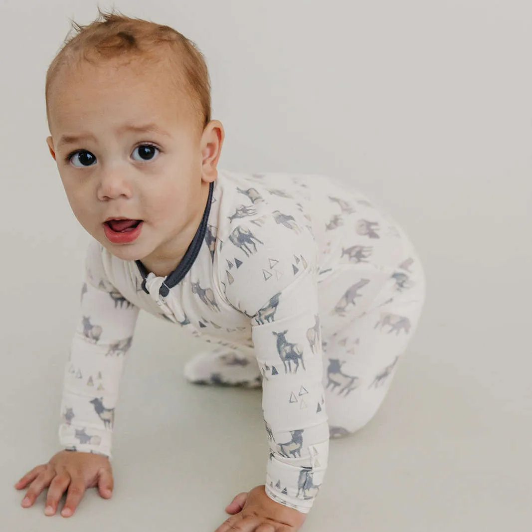 Copper Pearl Zip-Up Footie Pajama | Cody