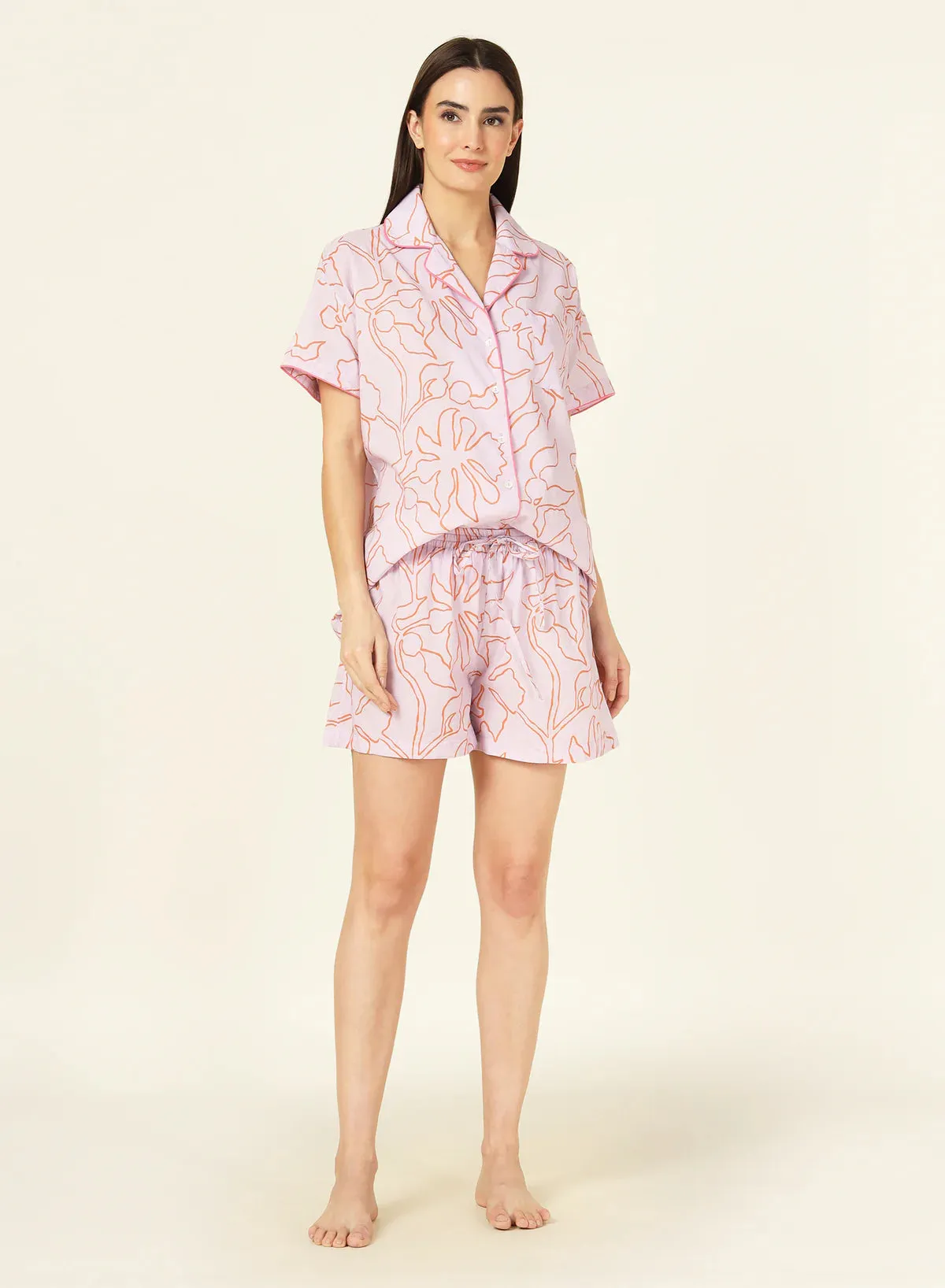 cotton pj short set