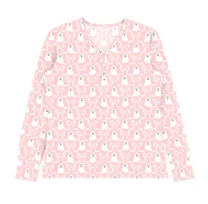 Creepy Cute Boos & Bows - Women's Long Sleeve Bamboo Snap Top