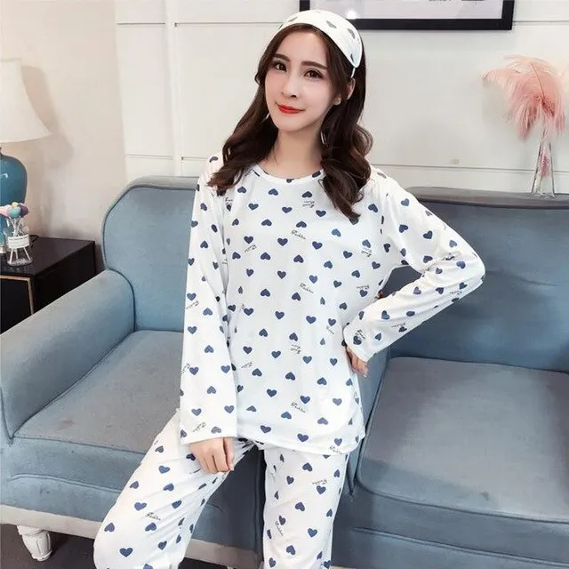 Cute Cartoon Print Pajamas Set