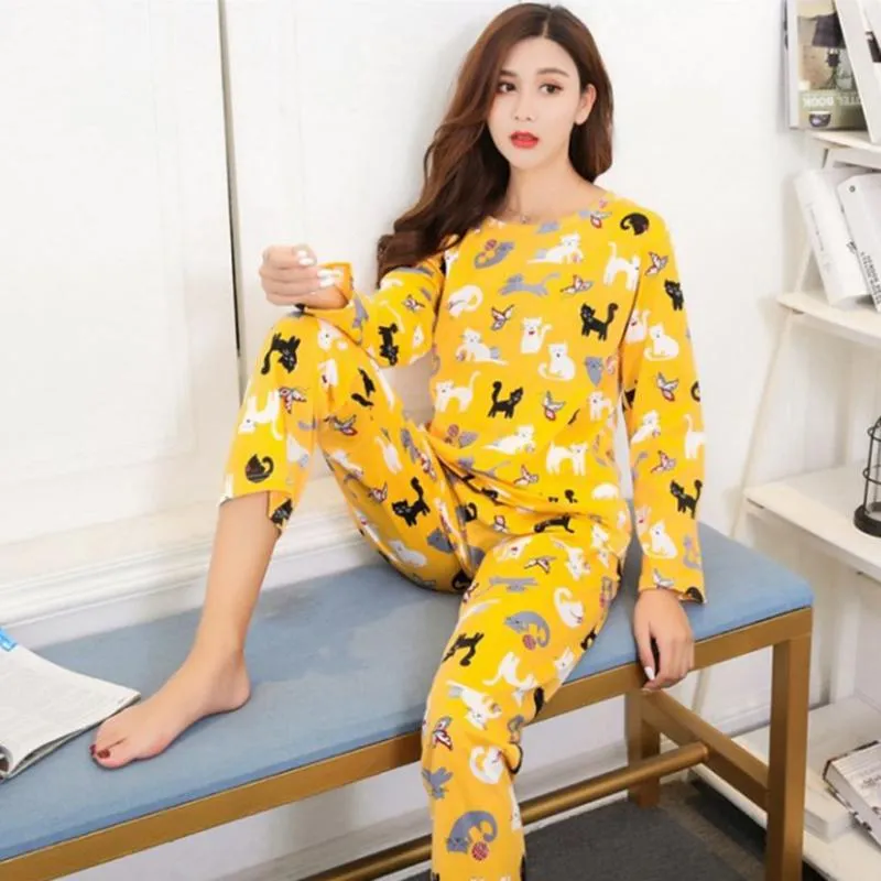 Cute Cartoon Print Pajamas Set