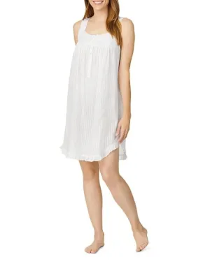 Eileen West Ruffle Hem Cotton Nightgown, White