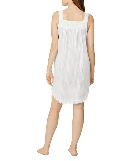 Eileen West Ruffle Hem Cotton Nightgown, White