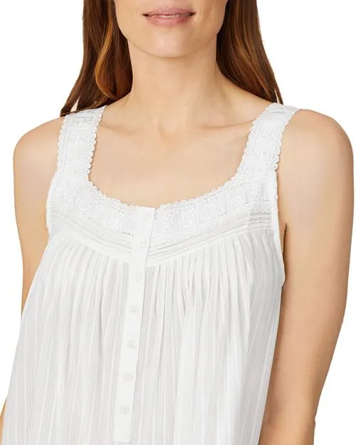 Eileen West Ruffle Hem Cotton Nightgown, White