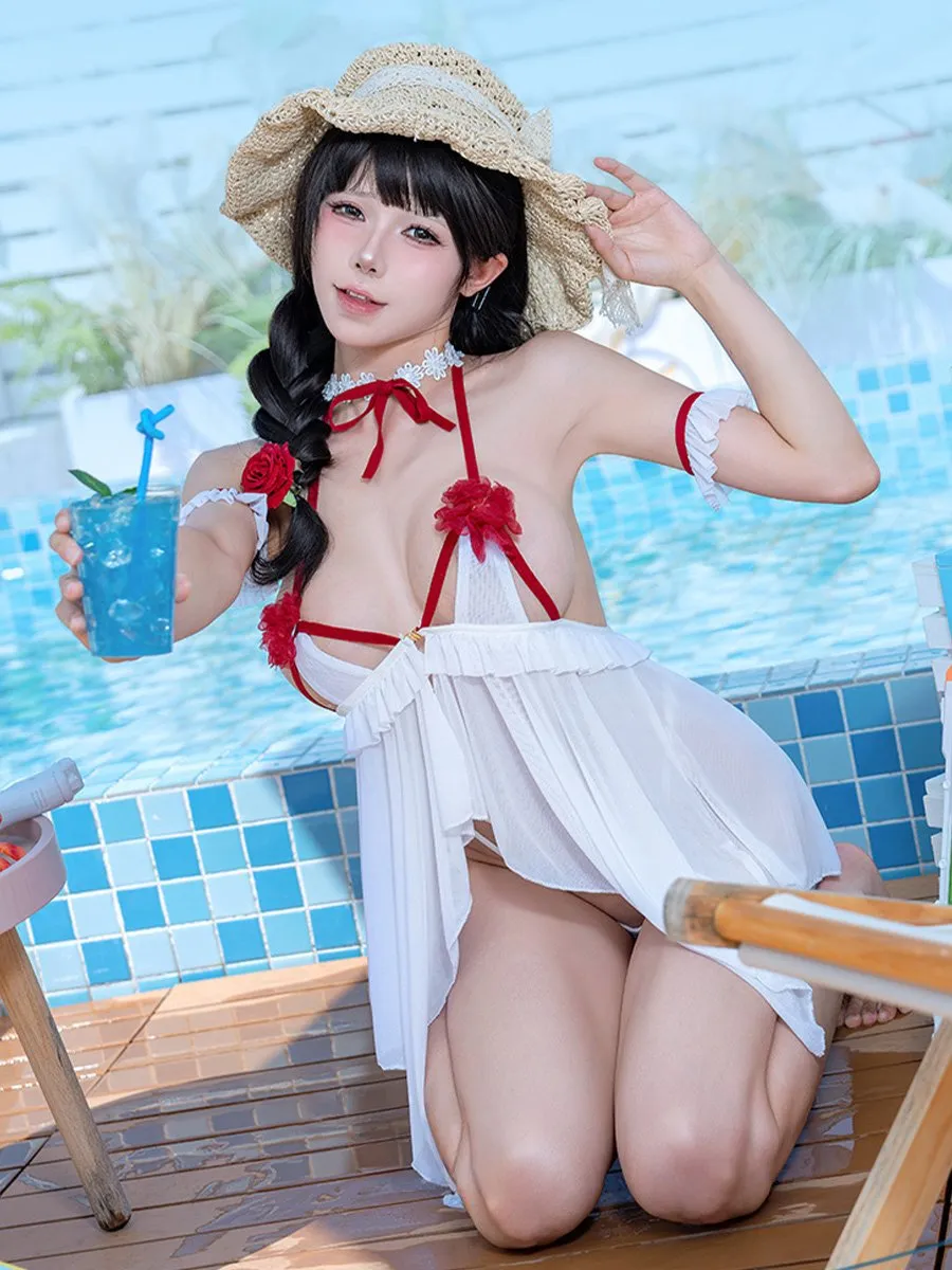 Floral Open Front Lingerie Dress