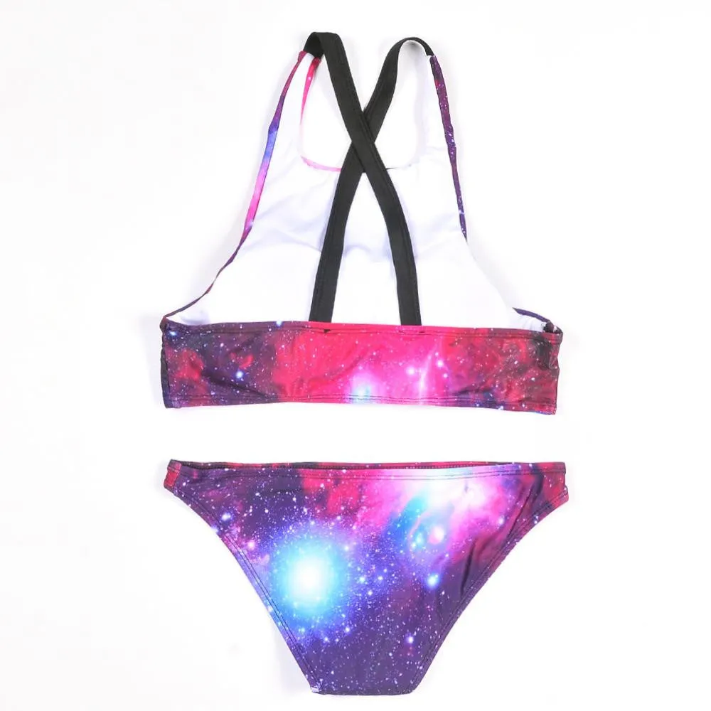 Galaxy High Neck Two Piece Swimsuit