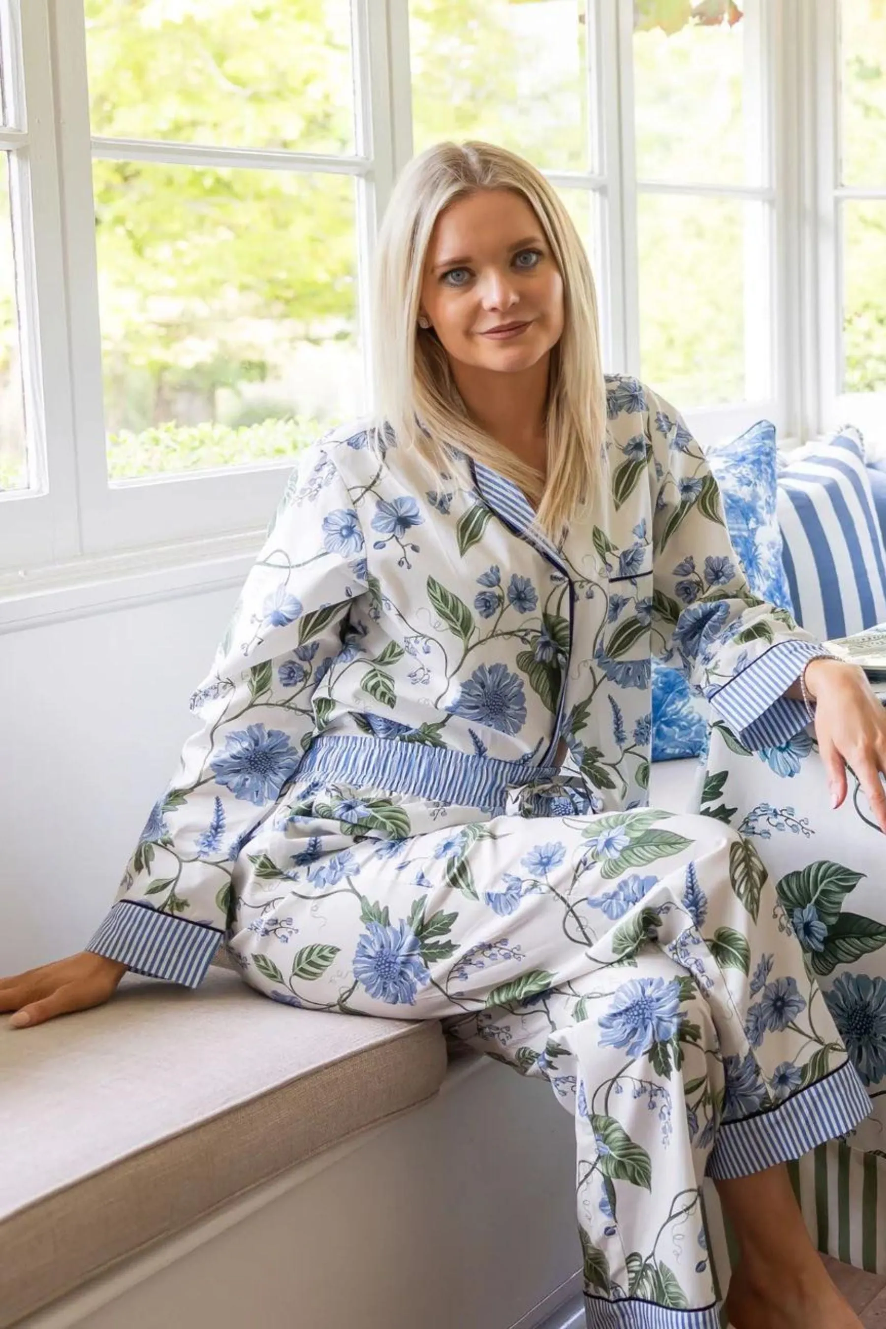 Georgie Blue Floral Pyjama Set
