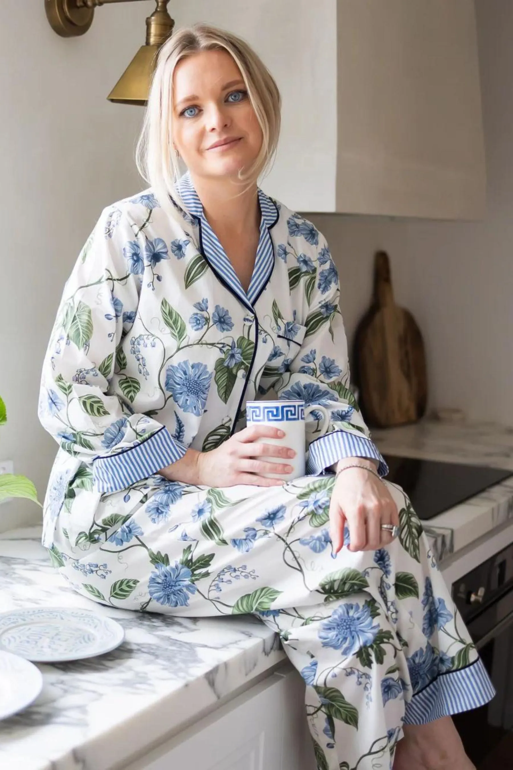 Georgie Blue Floral Pyjama Set