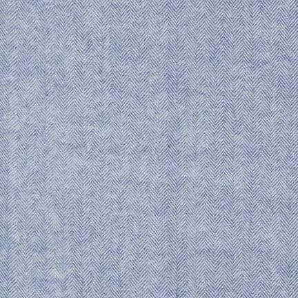 Herringbone in Denim, Shetland Flannel from Robert Kaufman