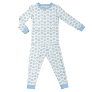 James & Lottie Two Piece Pajamas Jammies - Pumpkins - Blue