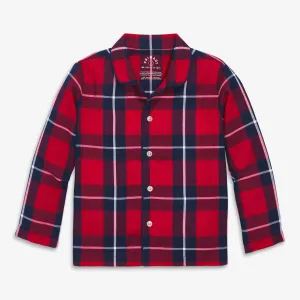 Kids plaid flannel PJ top