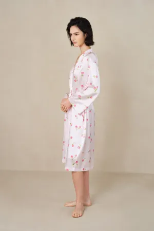 London Rose Pink Silk Dressing Gown