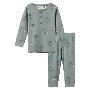 Long Sleeve Pyjamas - Cottage Bunny Sage