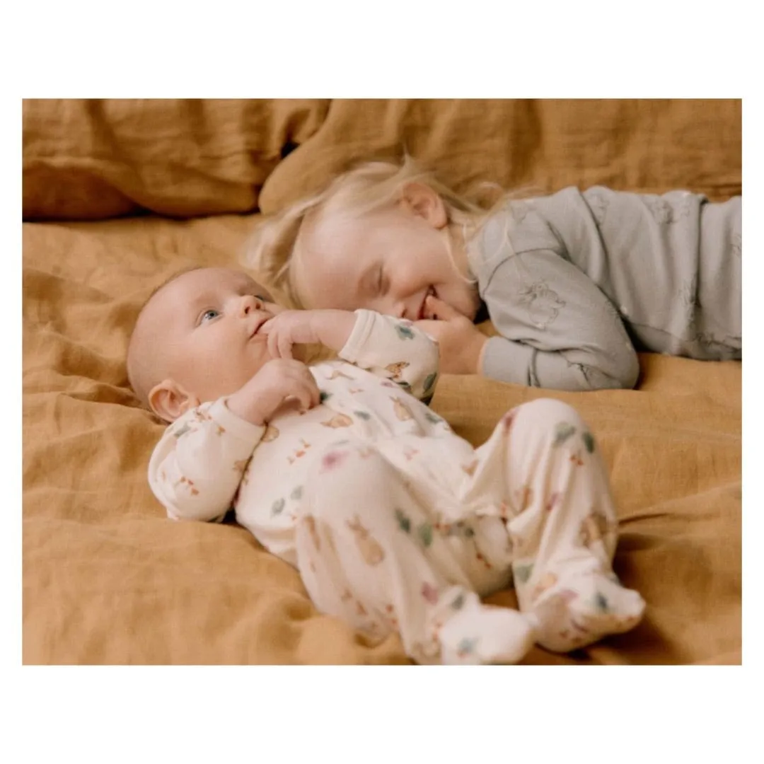 Long Sleeve Pyjamas - Cottage Bunny Sage