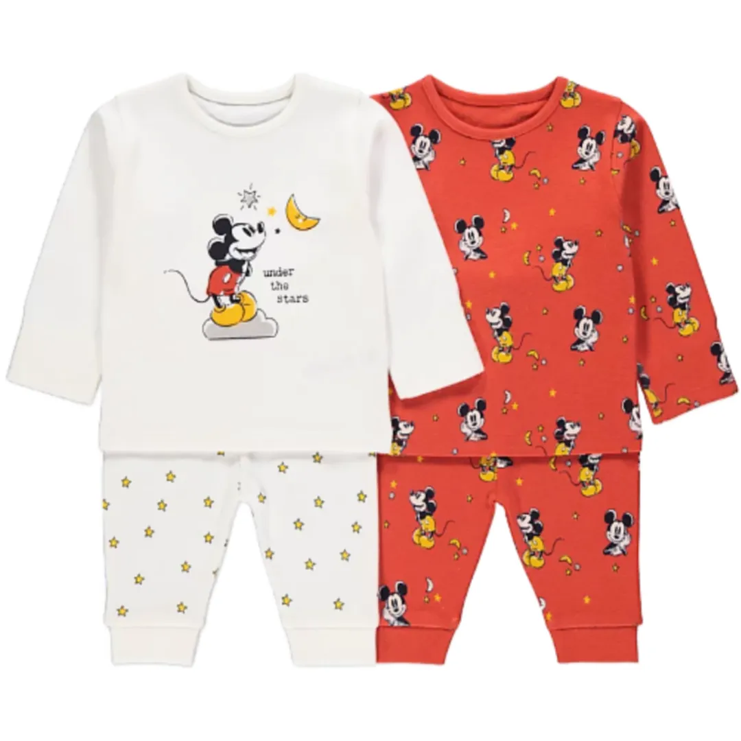 MICKEY MOUSE 2pk Cream/Rust Pyjamas