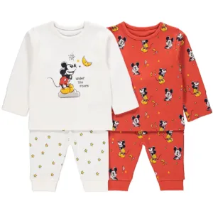 MICKEY MOUSE 2pk Cream/Rust Pyjamas