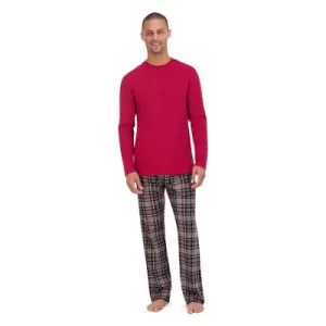 Open Box - Hanes Premium Men's 2pc Plaid Comfort Fleece Sleep Pajama Set - Red/Black S