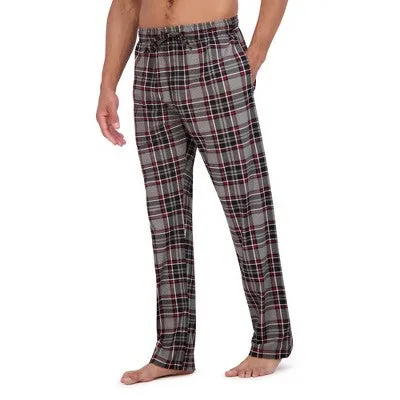 Open Box - Hanes Premium Men's 2pc Plaid Comfort Fleece Sleep Pajama Set - Red/Black S