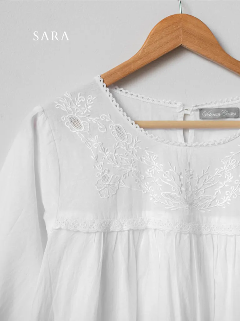 Sara White Nightgowns