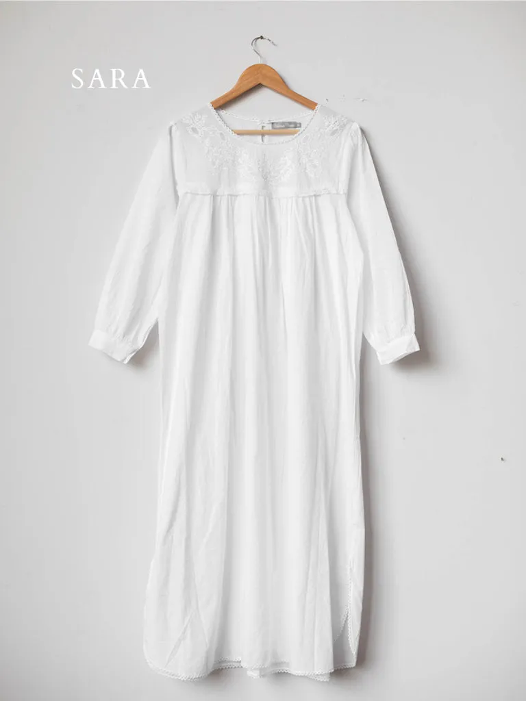 Sara White Nightgowns
