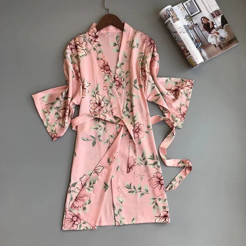 Satin Style Pajamas and Lace Robe