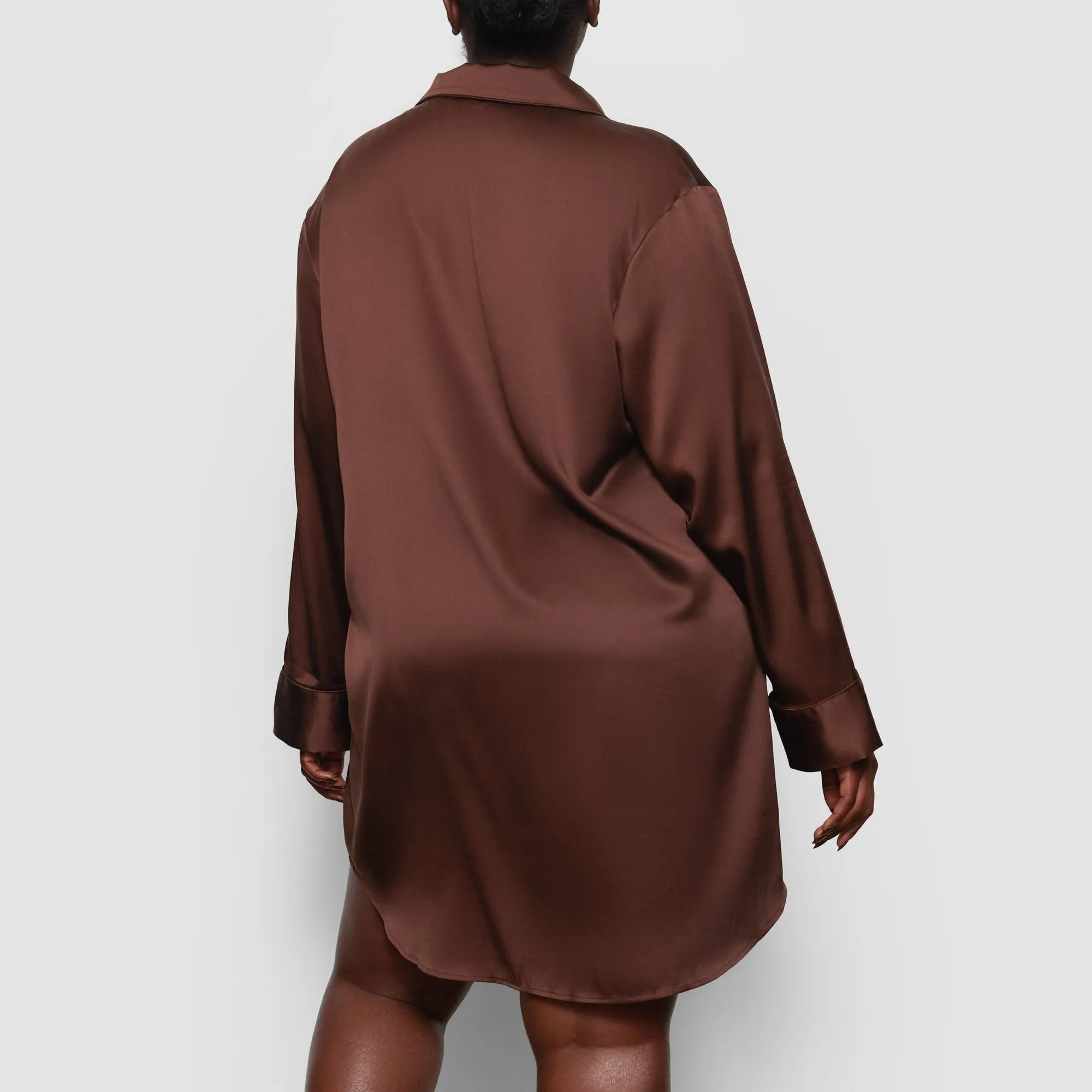 SILK BUTTON UP NIGHT DRESS | COCOA