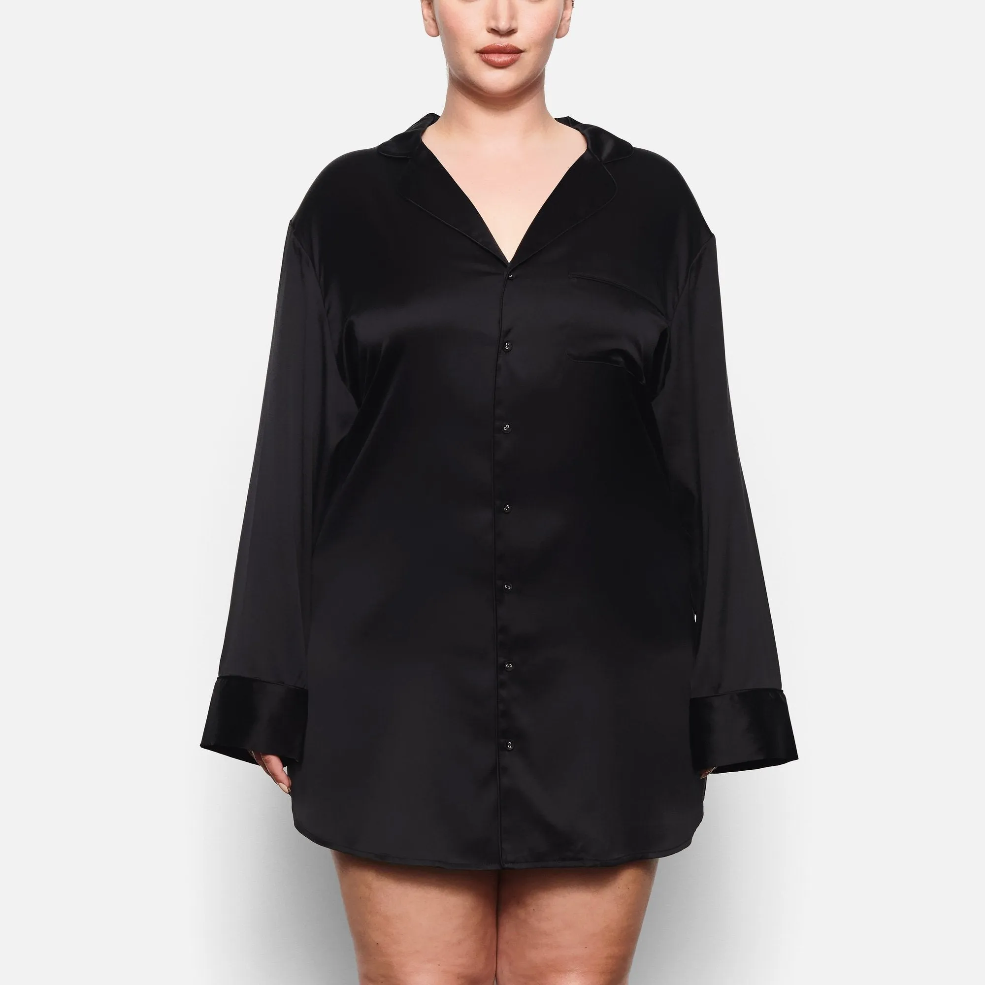 SILK BUTTON UP NIGHT DRESS | SOOT