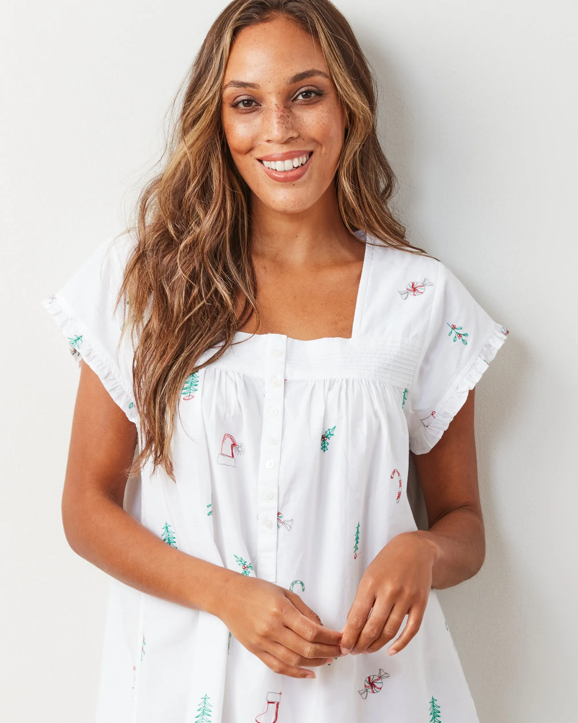 Sweet Wishes - Pintuck Nightgown - Cloud