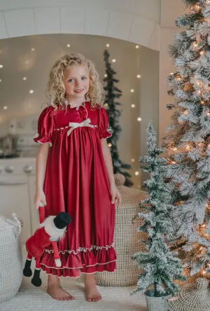 The Original Clara Nutcracker Gown Short Sleeve in Merry Maroon