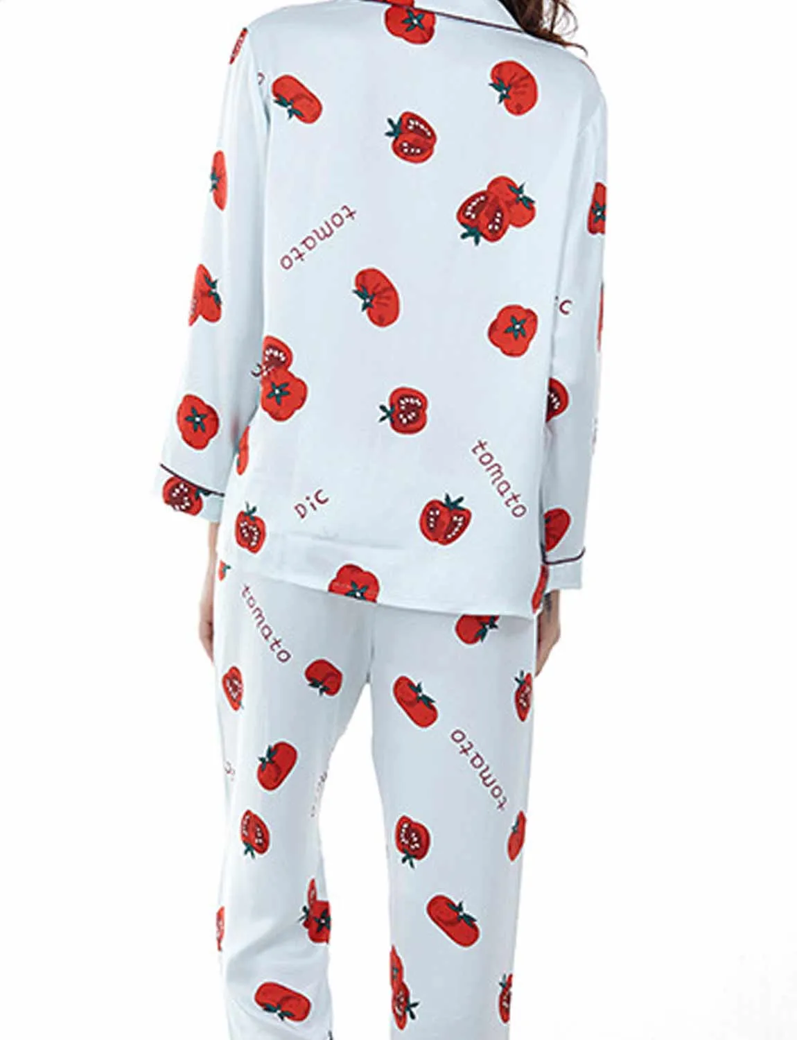 Tomato Print Long Sleeve Pajamas Set