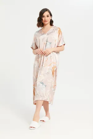 Women Assorted Printed Kaftan Satin Nightgown