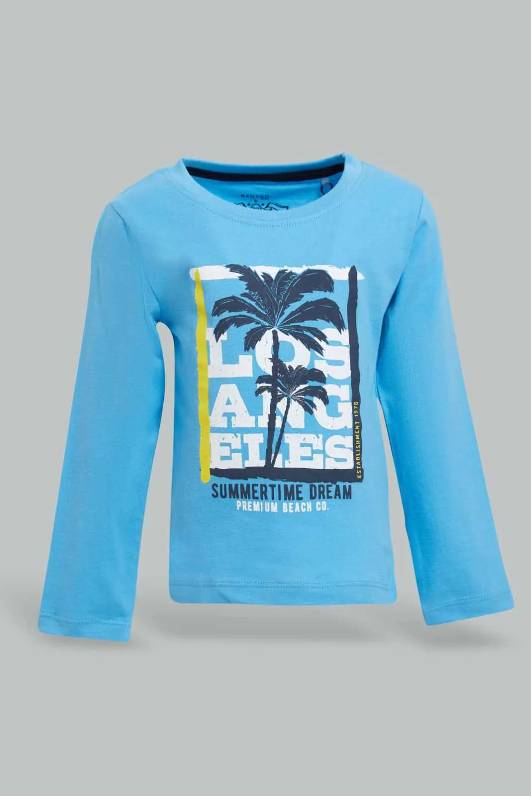 Yellow And Blue Beach Theme Pyjama Set For Baby Boys (Pack of 2)