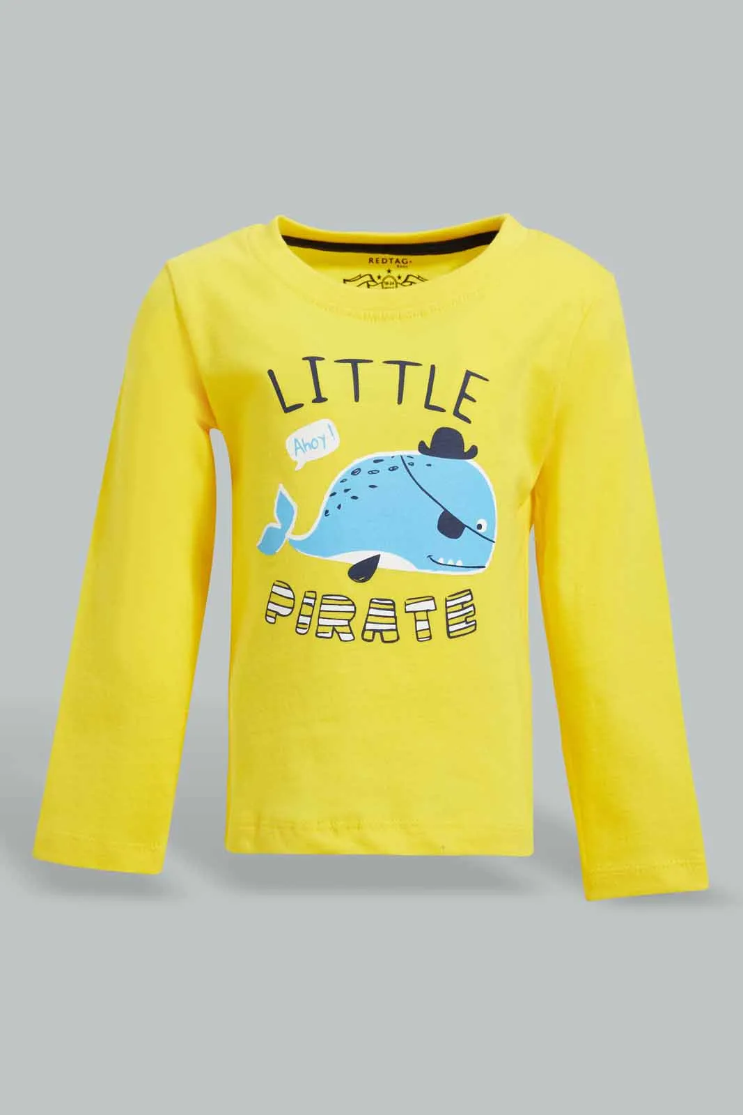 Yellow And Blue Beach Theme Pyjama Set For Baby Boys (Pack of 2)