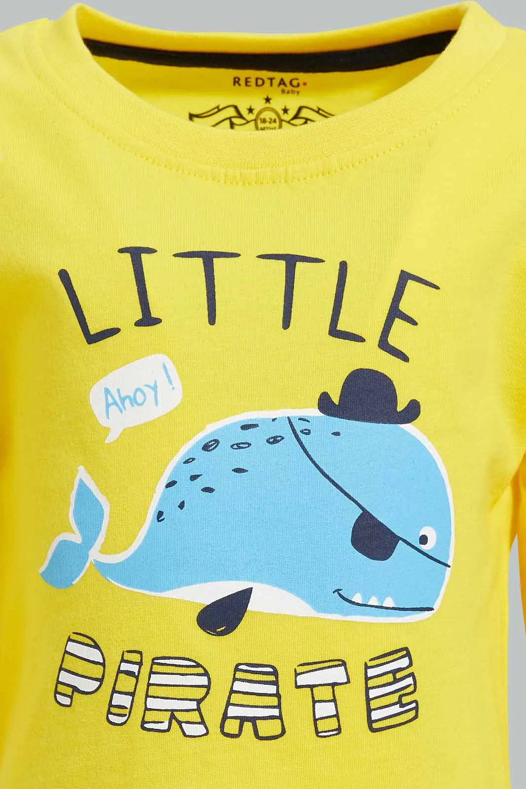 Yellow And Blue Beach Theme Pyjama Set For Baby Boys (Pack of 2)